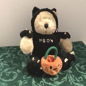 Vintage Starbucks Halloween Black Cat Pumpkin Jackolantern Meow NWT
